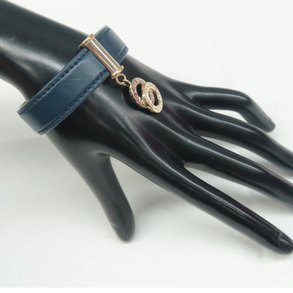 100% Authentic BVLGARI Leather Tag Cuff Bracelet - Picture 12 of 12